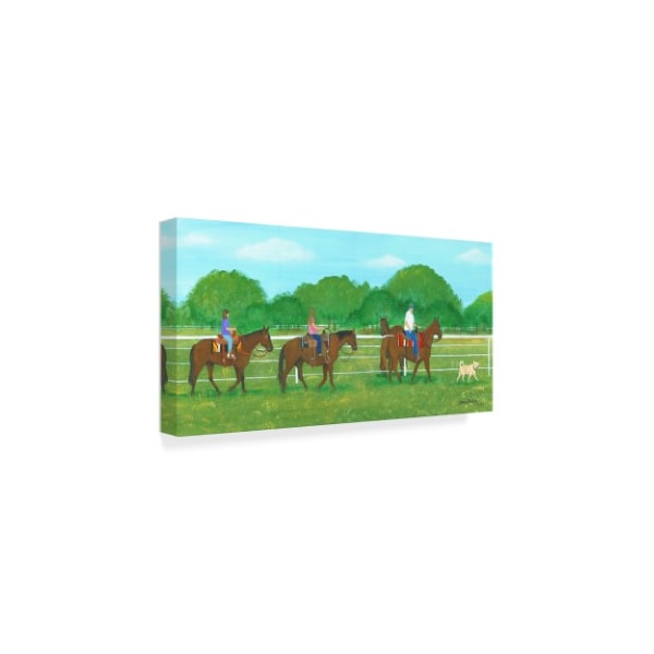 Cheryl Bartley 'Country Horse Back Riding' Canvas Art,12x24